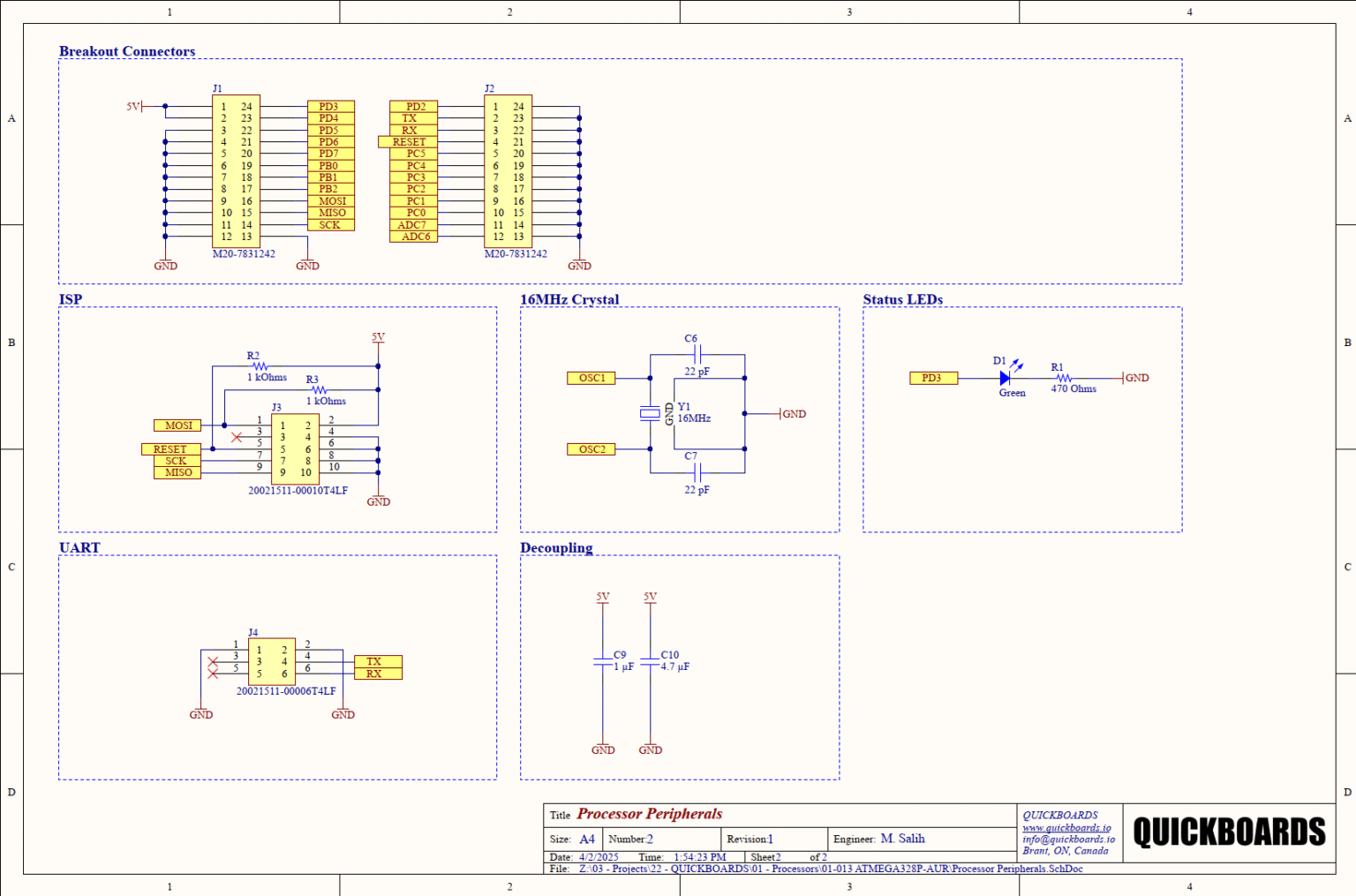 ATmega328P Reference Schematic Design - Quickboards