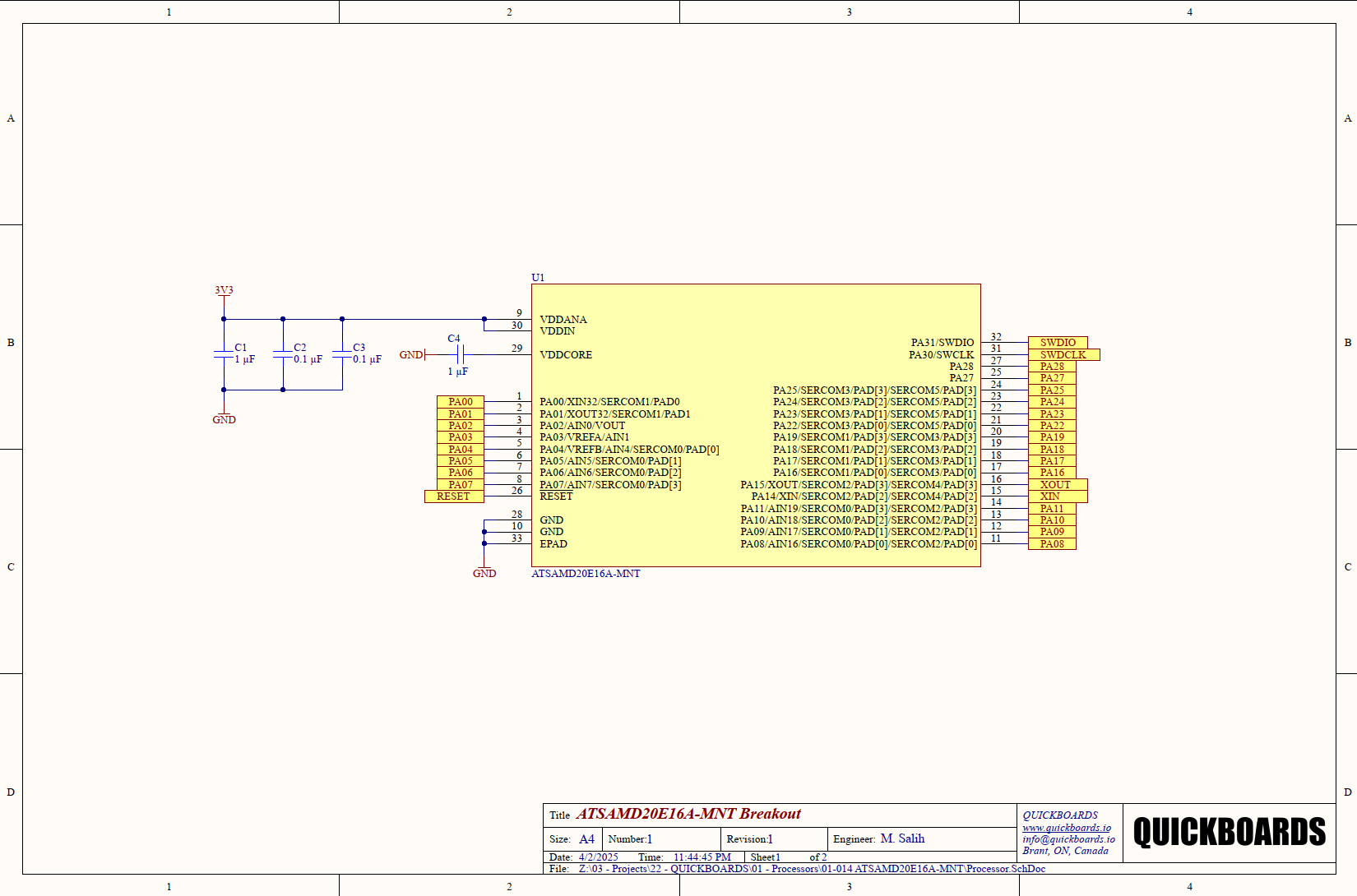 SB010142024 - ATSAMD20E16A-MNT SCHEMATIC BLOCK